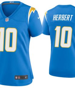 Women's Los Angeles Chargers #10 Justin Herbert 2020 Blue Vapor Untouchable Limited Stitched Jersey
