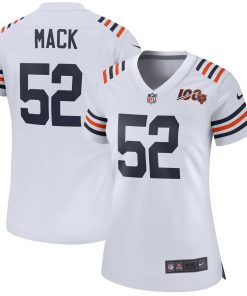 Women's Nike Chicago Bears #52 Khalil Mack White 2019 100th  Stitched NFL Jersey