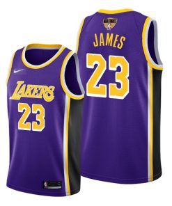 Men's Los Angeles Lakers #23 LeBron James 2020 Purple Finals Stitched NBA Jersey