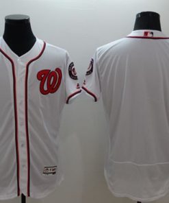 Nationals Blank White Flexbase Authentic Collection Stitched MLB Jersey