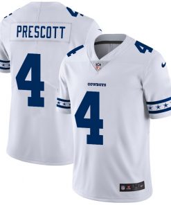 Men's Dallas Cowboys #4 Dak Prescott White 2019 Team Logo Cool Edition Stitched NFL Jersey