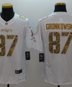 Nike Patriots #87 Rob Gronkowski White Men's Stitched NFL Limited Salute to Service Jersey