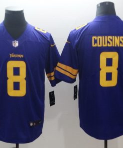 Men's Vikings #8 Kirk Cousins Purple Rush Limited Stitched NFL Jersey