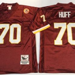 Mitchell And Ness Redskins #70 Sam Huff Red Throwback Stitched NFL Jersey