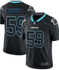 Men's Panthers #59 Luke Kuechly NFL 2018 Lights Out Black Color Rush Limited Jersey