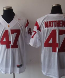 Trojans #47 White Stitched NCAA Jersey