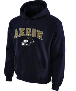 Akron Zips Midsize Arch Pullover Hoodie Navy Blue
