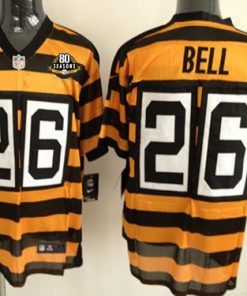 Nike Steelers #26 Le'Veon Bell Yellow/Black Alternate 80TH Throwback Men's Stitched NFL Elite Jersey