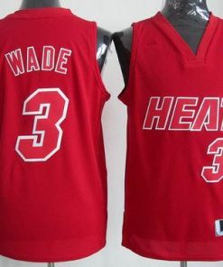 Heat #3 Dwyane Wade Red Big Color Fashion Stitched NBA Jersey