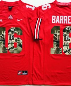 Buckeyes #16 J. T. Barrett Red Player Fashion Stitched NCAA Jersey