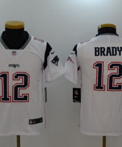 Youth New England Patriots #12 Tom Brady Nike White Vapor Untouchable Limited Jersey