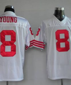 Mitchell and Ness 49ers #8 Steve Young Stitched White NFL Jersey