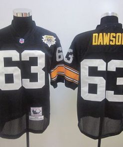 60TH Mitchell And Ness Steelers #63 Dermontti Dawson Black Stitched NFL Jersey