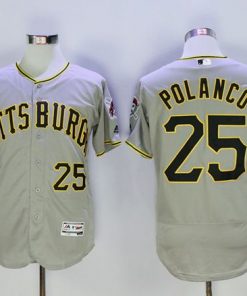 Pirates #25 Gregory Polanco Grey Flexbase Authentic Collection Stitched MLB Jersey