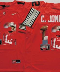 Buckeyes #12 Cardale Jones Red Player Fashion Stitched NCAA Jersey