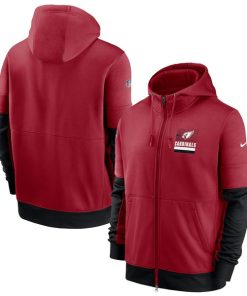Men's Arizona Cardinals Red Sideline Impact Lockup Performance Full-Zip NFL Hoodie