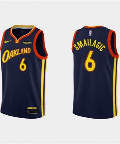 Men's Golden State Warriors #6 Alen Smailagic 2020-21 City Edition Navy Stitched NBA Jersey