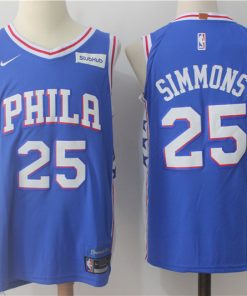 Men's Nike Philadelphia 76ers #25 Ben Simmons Blue Stitched NBA Jersey