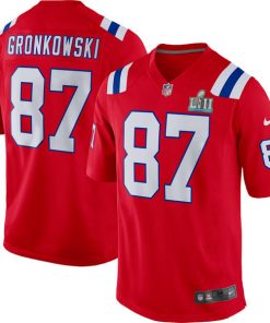 Men's New England Patriots Rob Gronkowski Red Super Bowl LII Bound Game Jersey