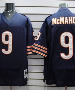 Mitchell & Ness Bears #9 Jim McMahon Blue Stitched Throwback NFL Jersey