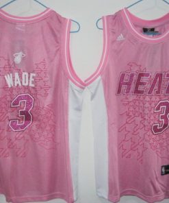 Heat #3 Dwyane Wade Pink Women Stitched NBA Jersey