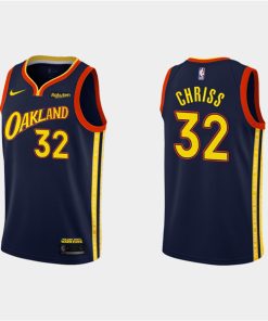 Men's Golden State Warriors #32 Marquese Chriss 2020-21 City Edition Navy Stitched NBA Jersey