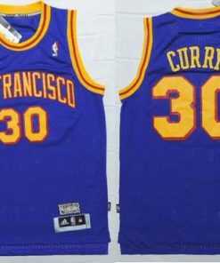 Warriors #30 Stephen Curry Blue Throwback San Francisco Stitched NBA Jersey