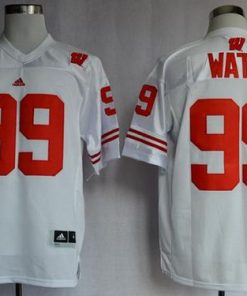 Badgers #99 J.J. Watt White Stitched NCAA Jersey