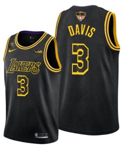 Men's Los Angeles Lakers #3 Anthony Davis 2020 Black Finals Stitched NBA Jersey