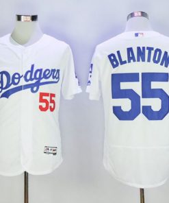 Dodgers #55 Joe Blanton White Flexbase Authentic Collection Stitched MLB Jersey