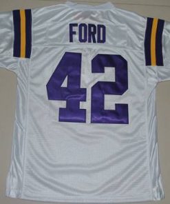 LSU Tigers #42 Michael Ford White Stitched NCAA Jersey