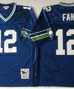 Mitchell And Ness Seahawks #12 Fan Blue Throwback Stitched NFL Jersey
