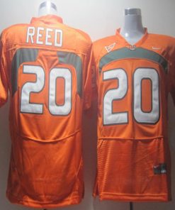 Hurricanes #20 Ed Reed Orange Stitched NCAA Jerseys