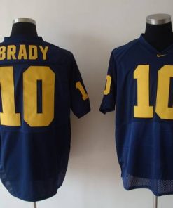 Wolverines Tom Brady #10 Blue Stitched NCAA Jersey