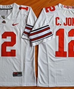 Buckeyes #12 Cardale Jones White Diamond Quest Stitched NCAA Jersey