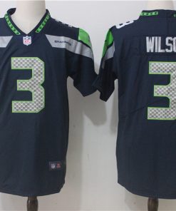 Men's Nike Seattle Seahawks #3 Russell Wilson Steel Blue Team Color Stitched NFL Vapor Untouchable Limited Jersey