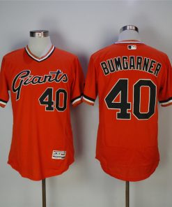 Men's San Francisco Giants #40 Madison Bumgarner Orange Throwback Flexbase Stitched MLB Jersey