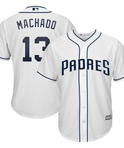 Men's San Diego Padres #13 Manny Machado White Cool Base Stitched MLB Jersey
