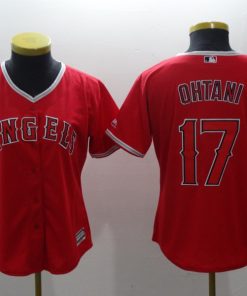 Women's Los Angeles Angels #17 Shohei Ohtani Red Cool Base Stitched MLB Jersey