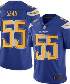 Nike Chargers #55 Junior Seau Electric Blue Men's Stitched NFL Limited Rush Jersey