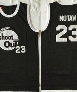 Tournament Shoot Out #23 Motaw Black Stitched Basketball Jersey
