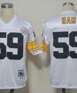 Mitchell And Ness Steelers #59 Jack Ham White Stitched NFL Jersey