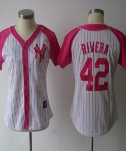 Yankees #42 Mariano Rivera White/Pink Women's Splash Fashion Stitched MLB Jersey