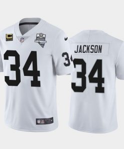 Men's Las Vegas Raiders #34 Bo Jackson White 2020 Inaugural Season With C Patch Vapor Limited Stitched NFL Jersey