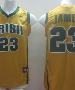 Fighting Irish #23 Lebron James Yellow Basketball Stitched NCAA Jersey