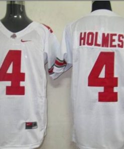 Buckeyes #4 Santonio Holmes White Stitched NCAA Jersey