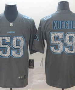 Men's Carolina Panthers #59 Luke Kuechly 2019 Gray Fashion Static Limited Stitched NFL Jersey