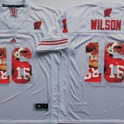 Badgers #16 Russell Wilson White Player Fashion Stitched NCAA Jersey
