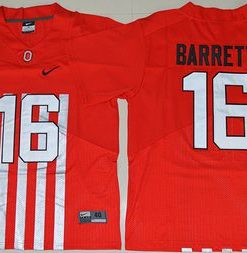 Buckeyes #16 J. T. Barrett Red Alternate Elite Stitched NCAA Jersey