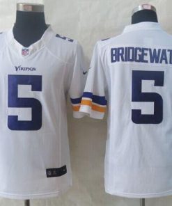 Nike Vikings #5 Teddy Bridgewater White Men's Stitched NFL Limited Jersey